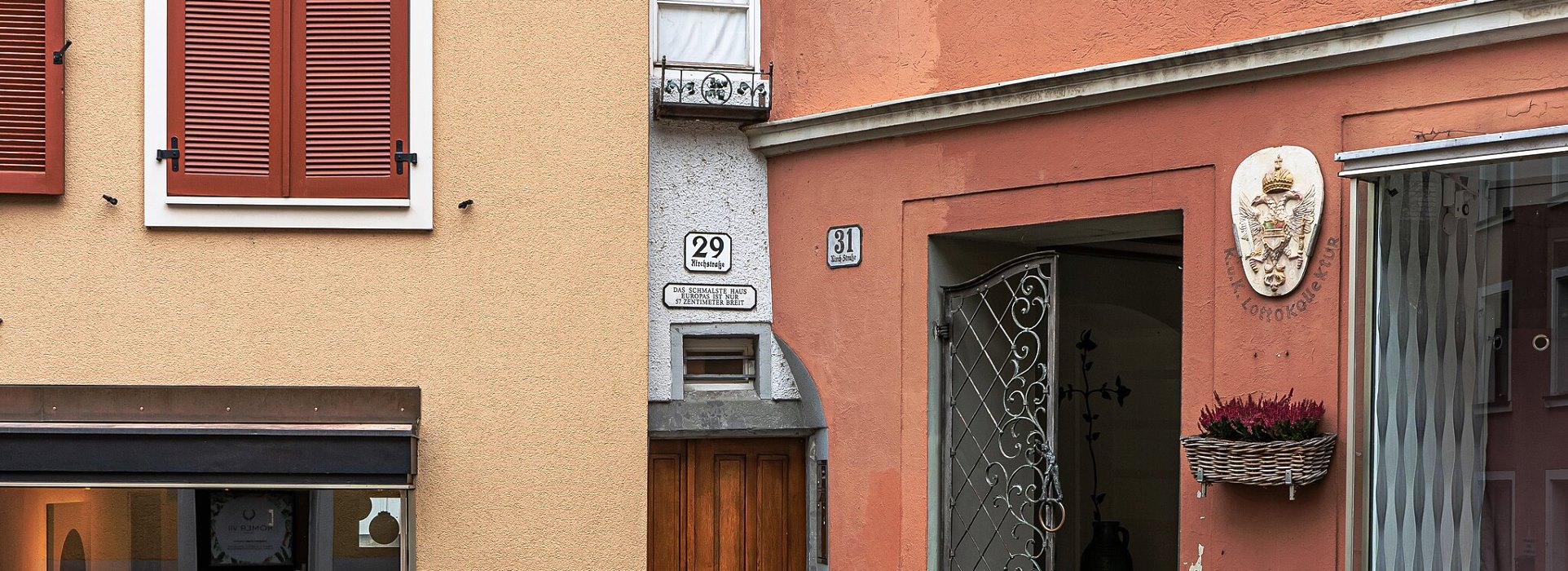 An der Kirchstrasse 29 in Bregenz steht das schmalste Haus Europas