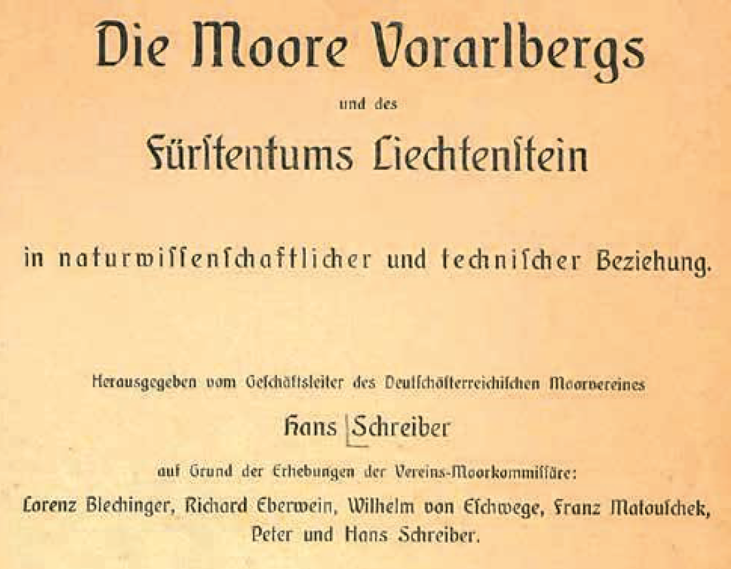 Die Moore Vorarlbergs und des Fürstentums Liechtenstein